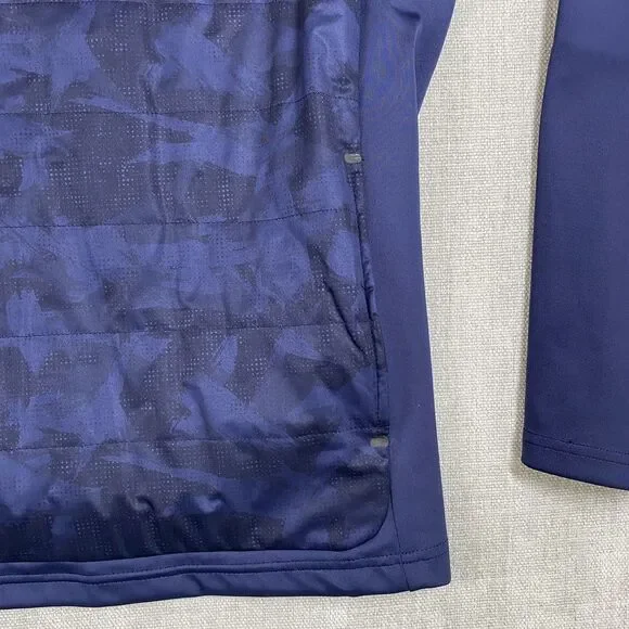 Peter Millar Pullover Mens Large Navy Crown Sport Quilted Performance Golf Shirt